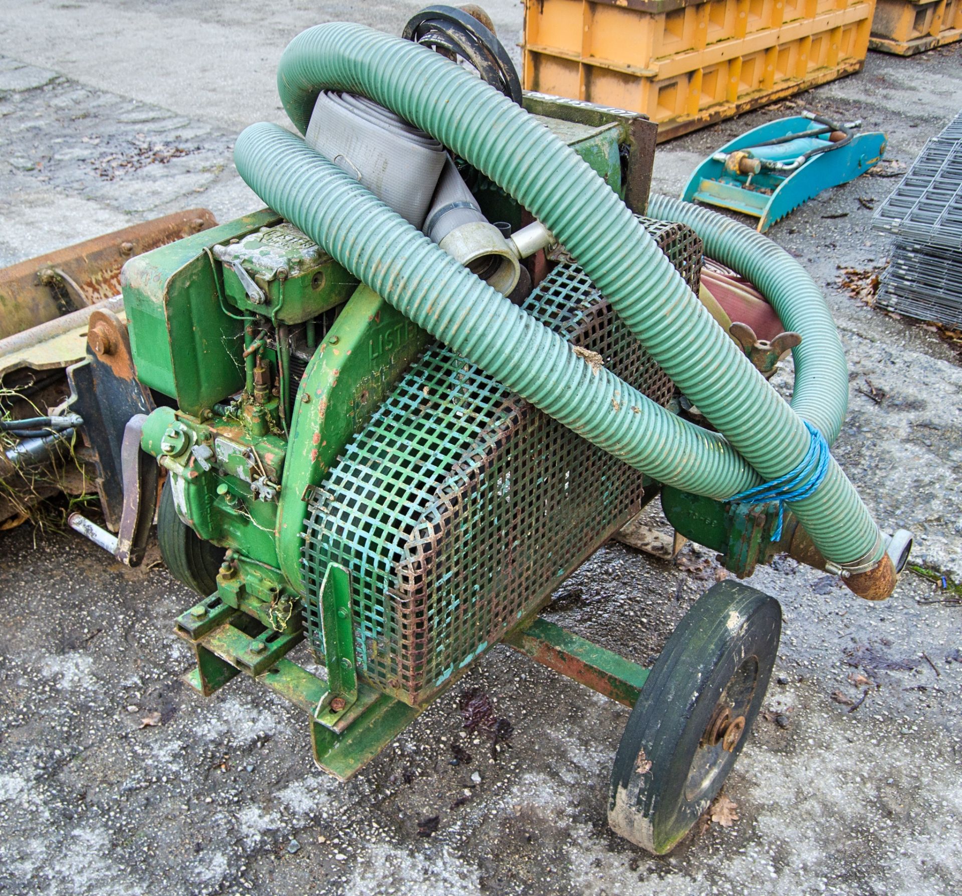 Diesel driven water pump c/w hoses