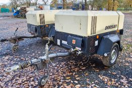 Doosan 7/41 diesel driven fast tow mobile air compressor Year: 2016 S/N: 434225 Recorded Hours: 2314