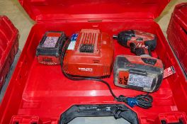 Hilti SIW 22-A 22v cordless 1/2 inch drive impact gun c/w 2 batteries, charger and carry case IW529
