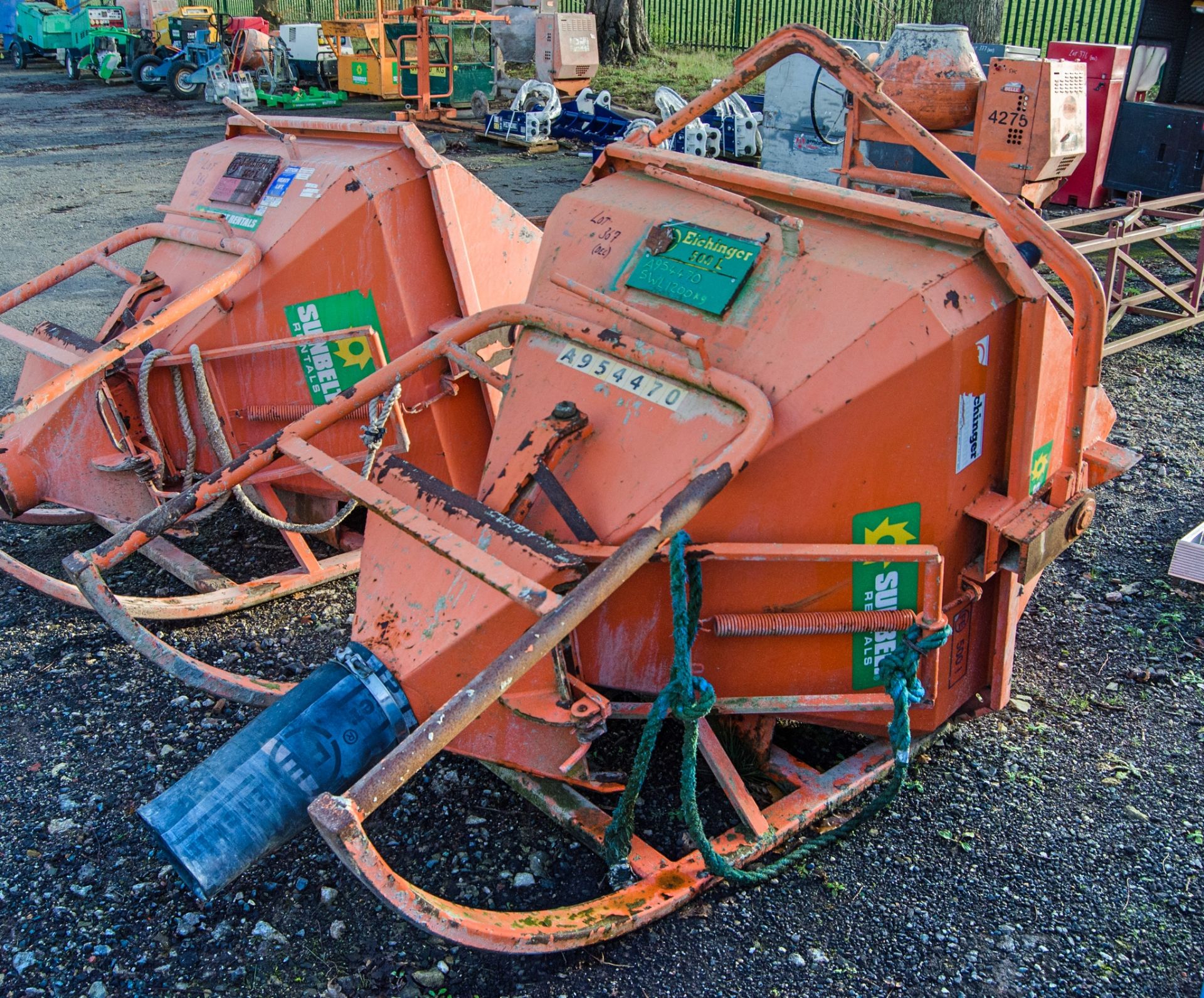 Eichinger 500 litre concrete chute/skip A954470 - Image 2 of 2