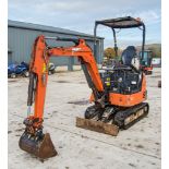 Hitachi Zaxis 19U 1.9 tonne rubber tracked mini excavator Year: 2017 S/N: P00031783 Recorded