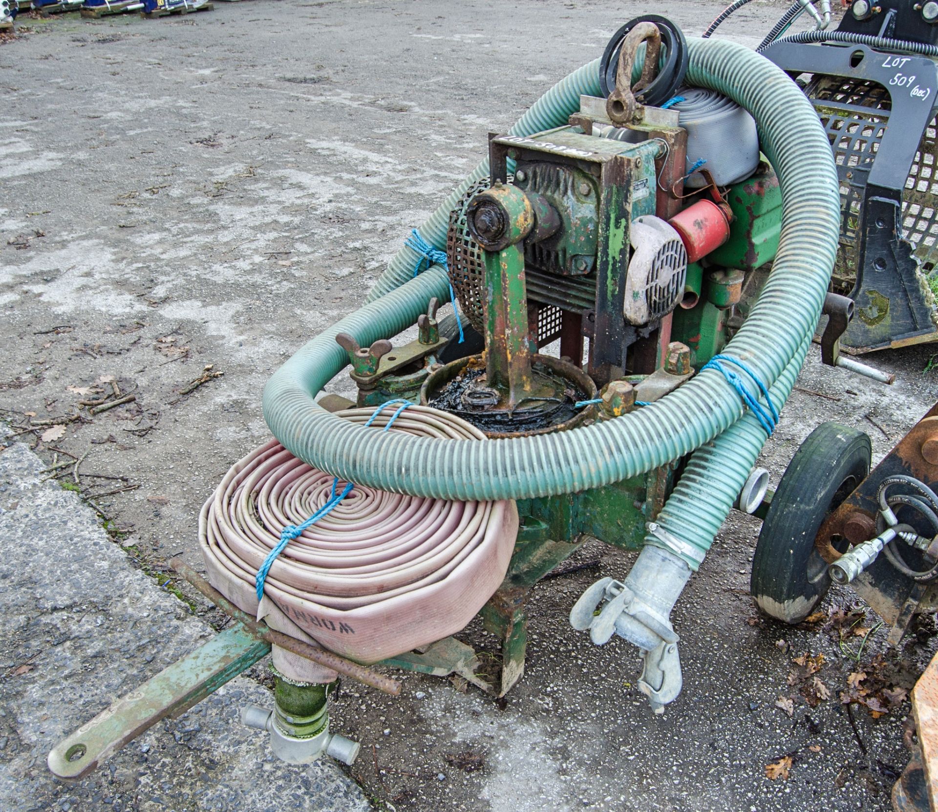 Diesel driven water pump c/w hoses - Image 2 of 4