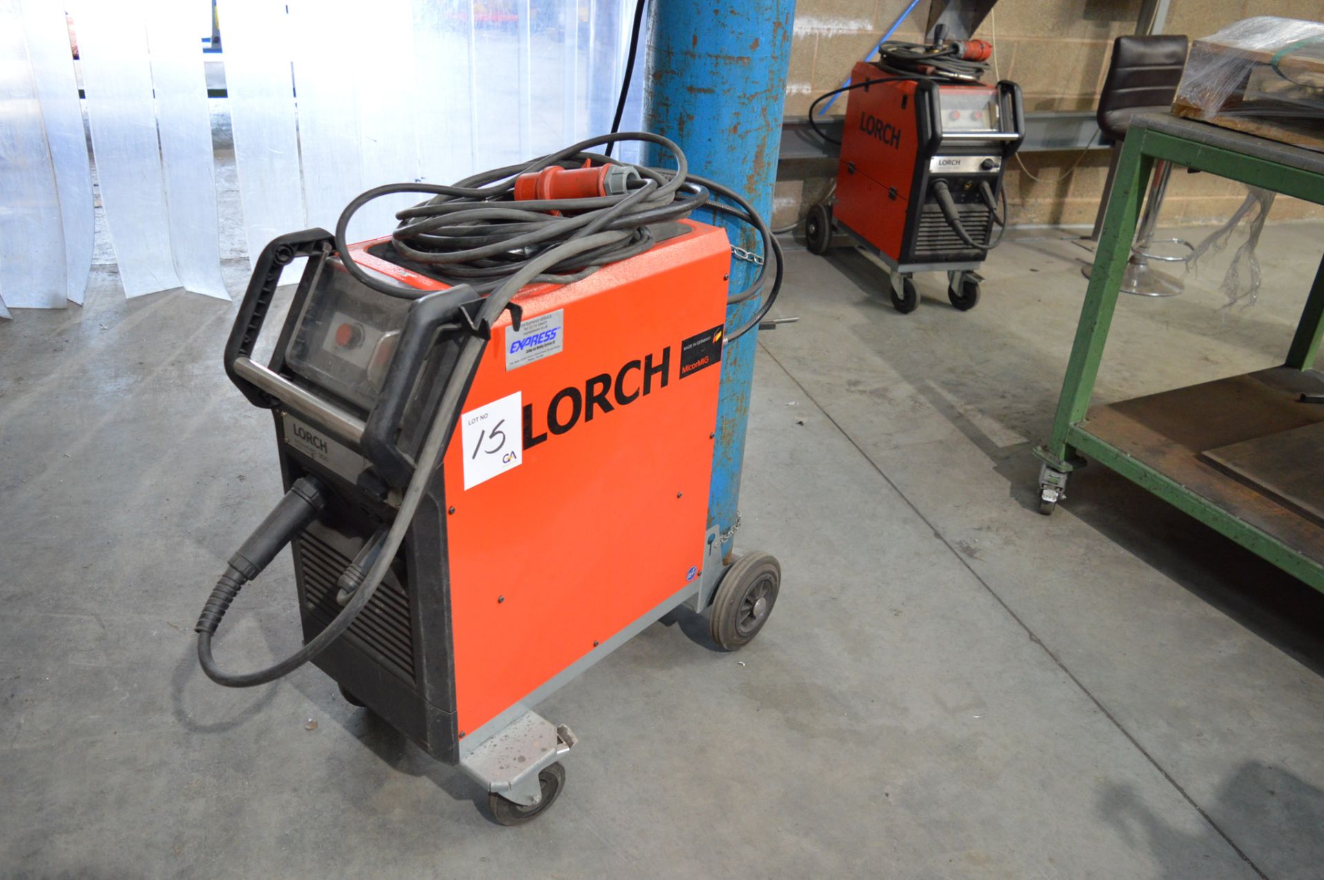 Lorch Micromig 300 MIG welder S/N: 4117-2829-0004-4 c/w torch, regulator and earth lead ** Not