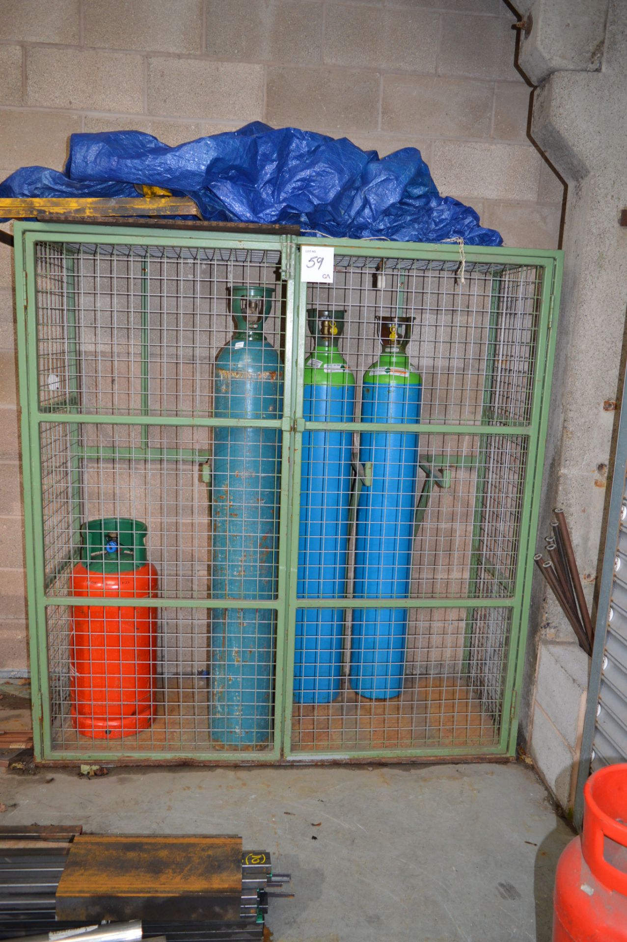 Fabricated steel bottle storage cage Approx. 1700mm x 650mm x 1800mm high ** Not including