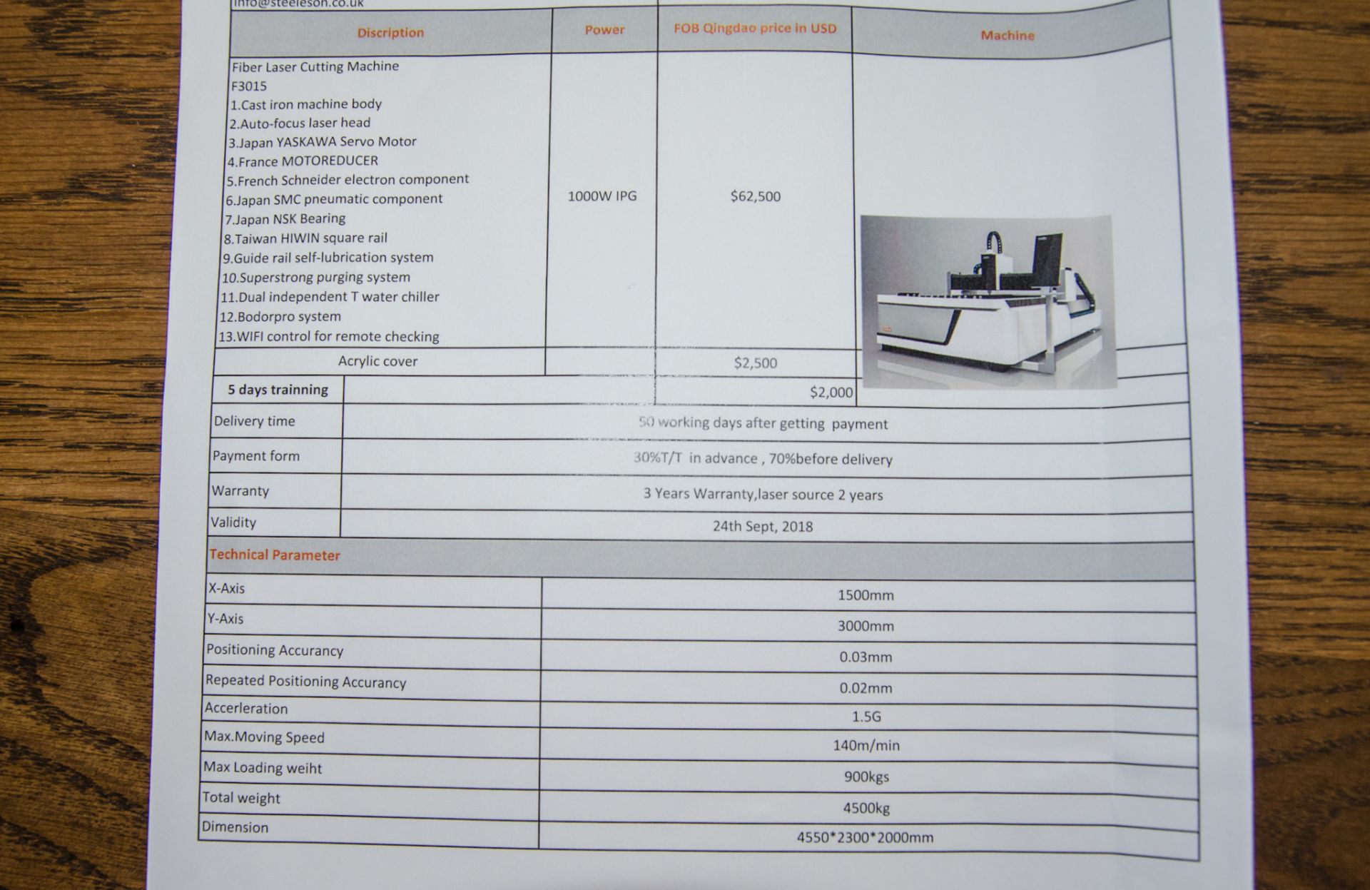 Bodor fiber laser cutting machine Table size approx. 3.2m x 1.6m c/w S&A CWFL-1000AN industrial - Image 14 of 15