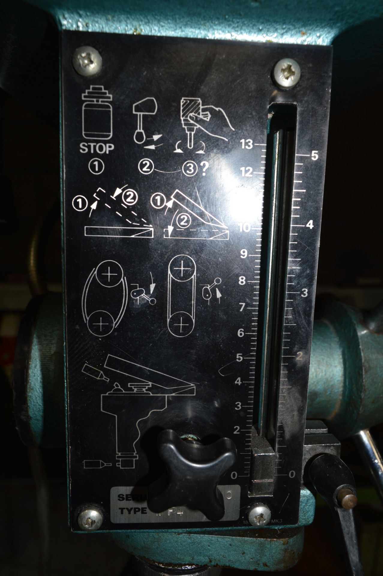 Meddings 400v MF4 pillar drill Speeds: 80-4800 S/N: 023840 c/w slotted rise and fall table - Image 3 of 5