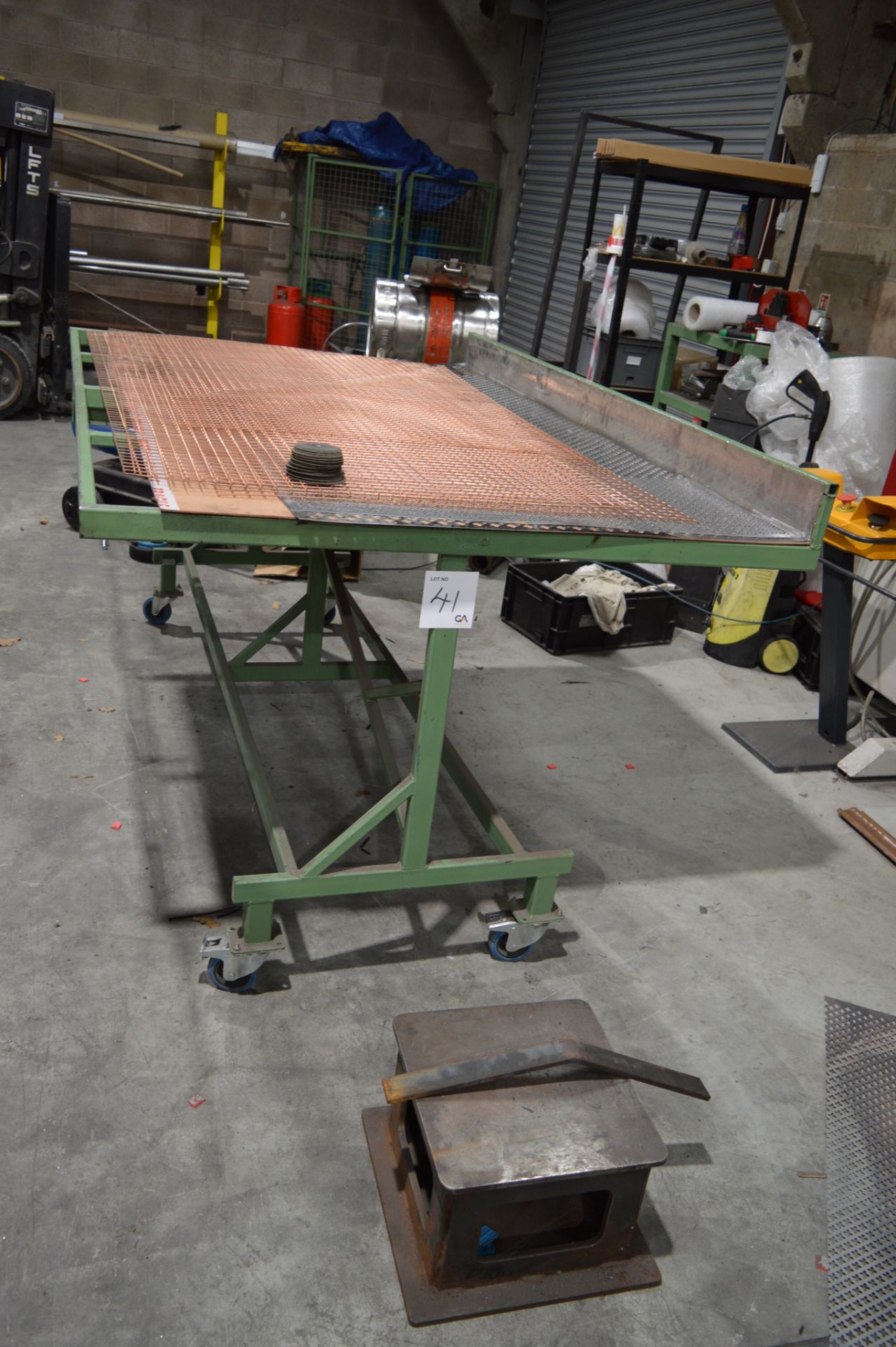 Fabricated steel tilting sheet metal handling trolley Approx. 2040mm x 1350mm x 970mm high ** Not