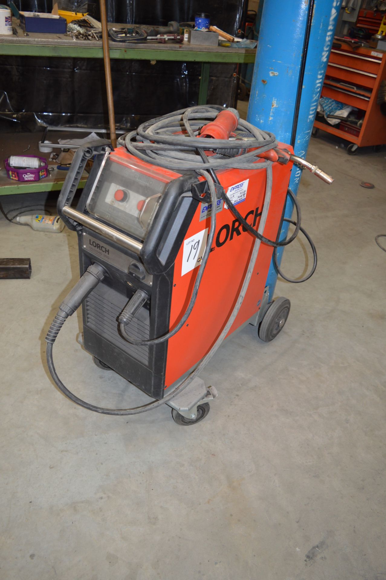 Lorch Micromig 350 MIG welder S/N: 4060-2712-0012-3 c/w torch, regulator and earth lead ** Not