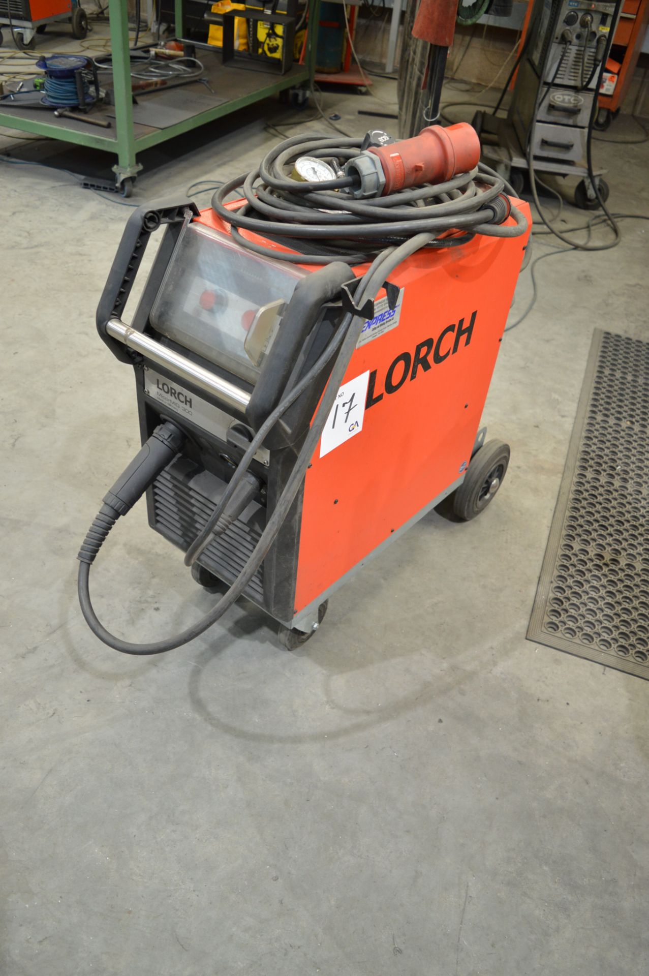 Lorch Micromig 300 MIG welder S/N: 4064-2630-0007-4 c/w torch, regulator and earth lead