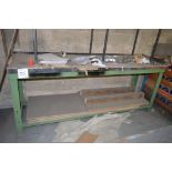 Fabricated steel work bench Approx. 2280mm x 620mm x 910mm high ** Not including contents **