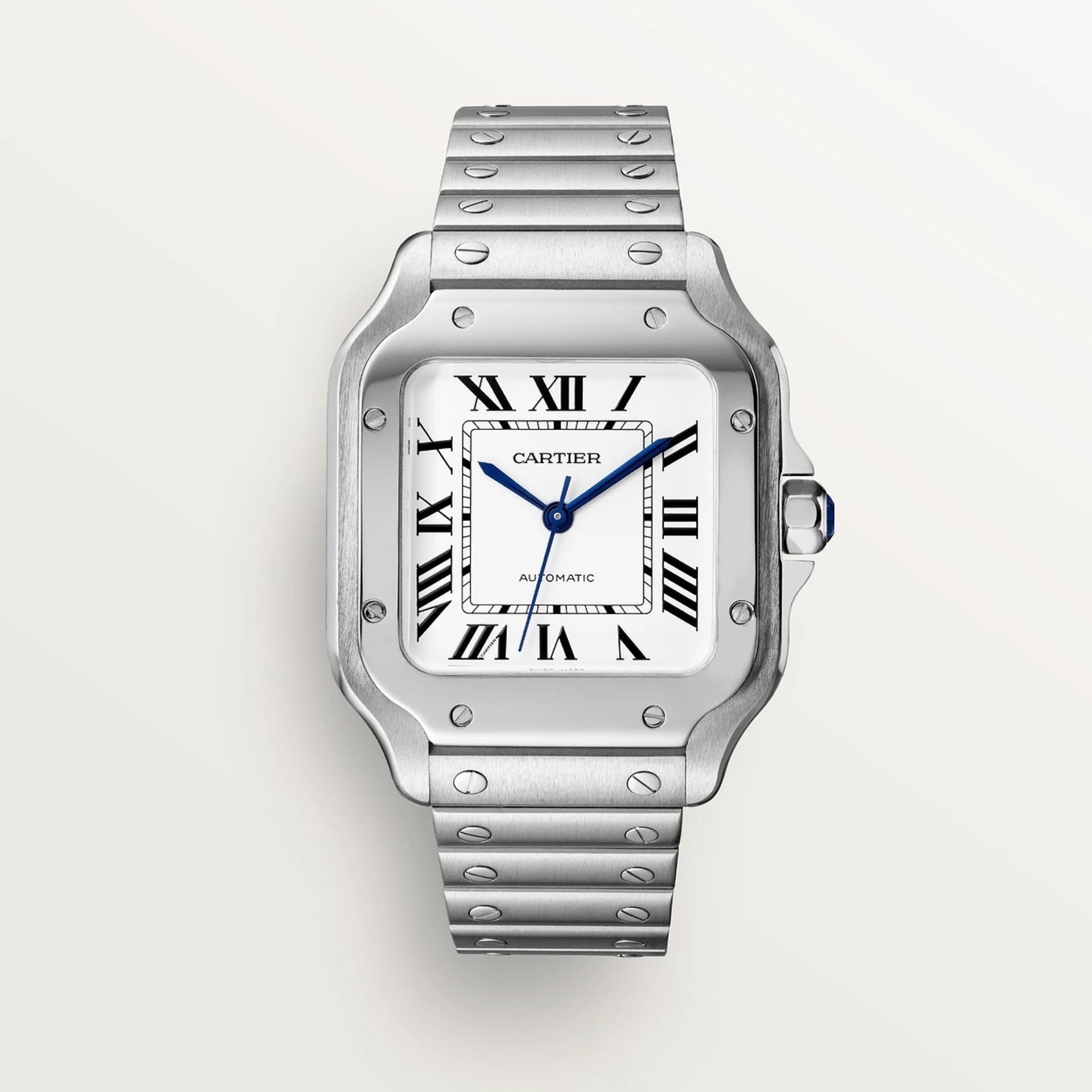 Cartier Santos De Cartier Medium Model - Automatic Movement -Steel Bracelet -'Brand New' -White Dial