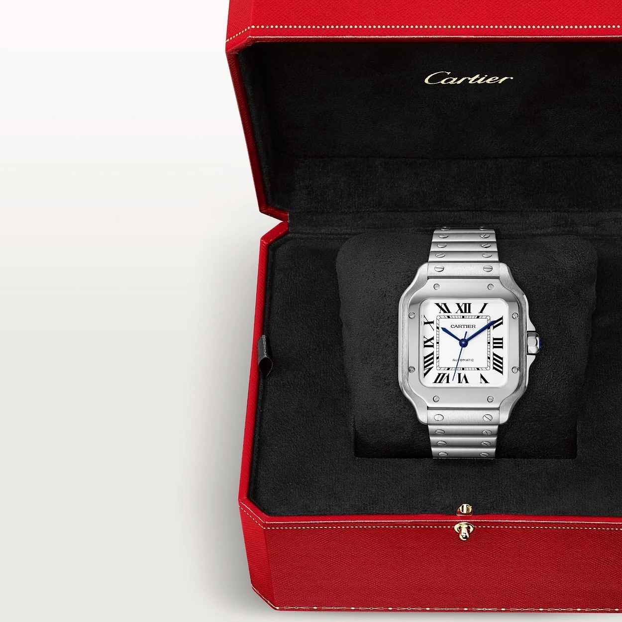 Cartier Santos De Cartier Medium Model - Automatic Movement -Steel Bracelet -'Brand New' -White Dial - Bild 5 aus 5