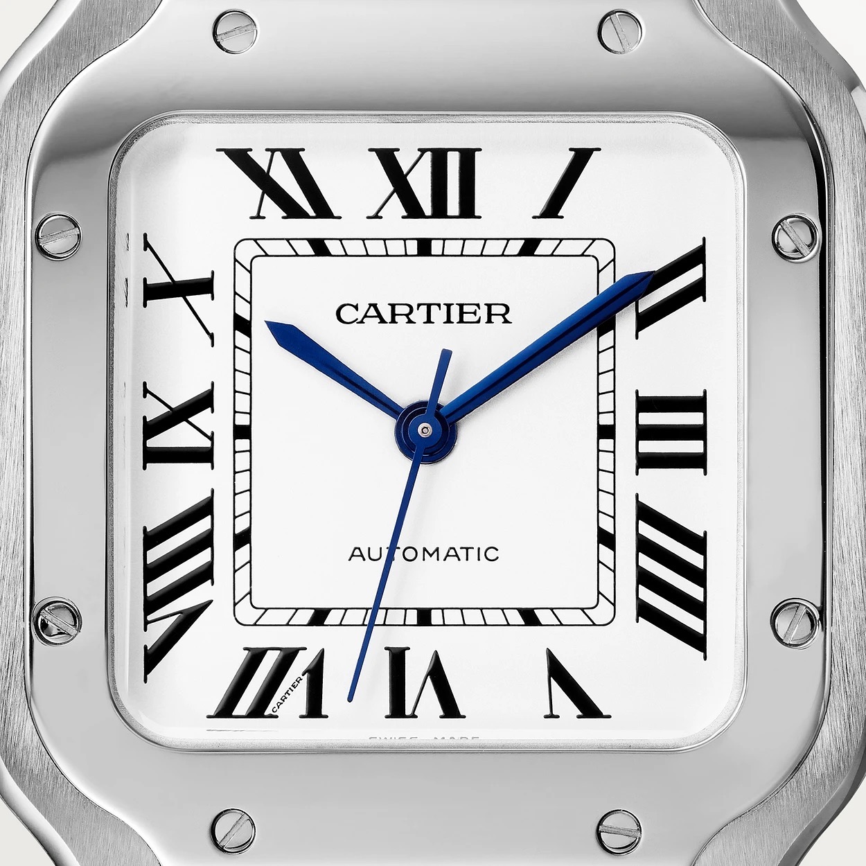 Cartier Santos De Cartier Medium Model - Automatic Movement -Steel Bracelet -'Brand New' -White Dial - Bild 2 aus 5