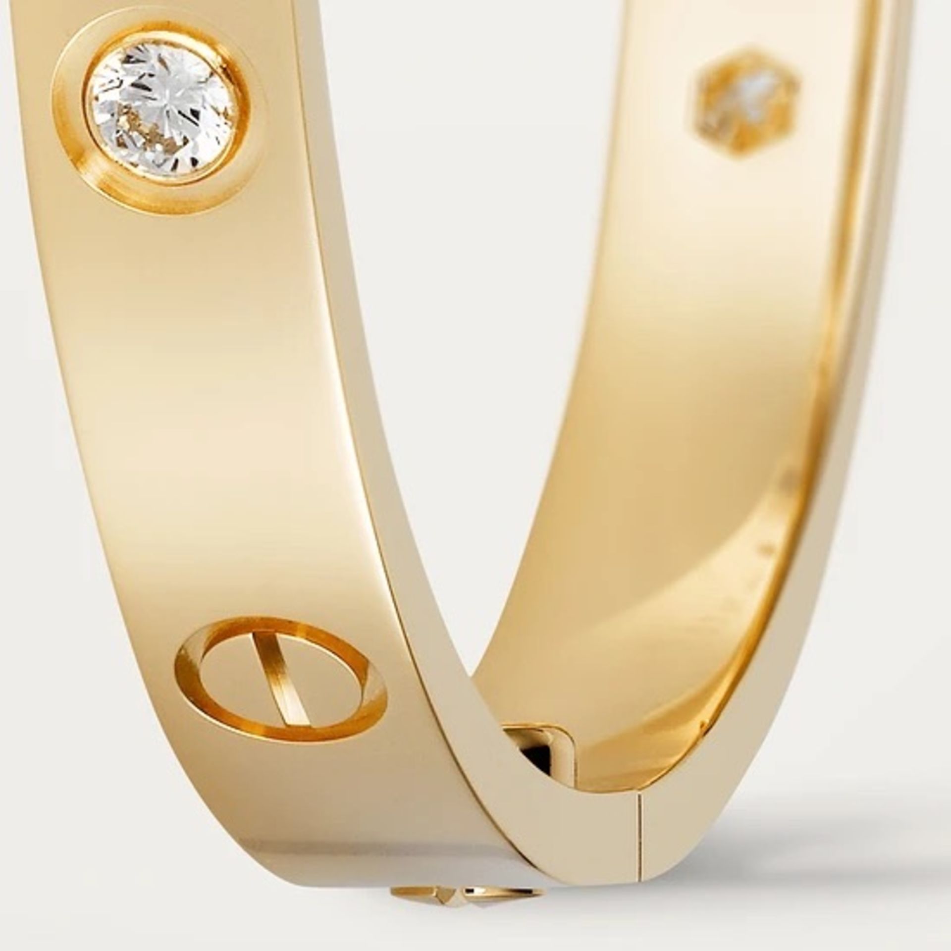 Cartier - Love Bracelet, 4 Diamonds-18ct Yellow Gold - Round Brilliant Cut Diamonds -16cm- Brand New - Image 3 of 7