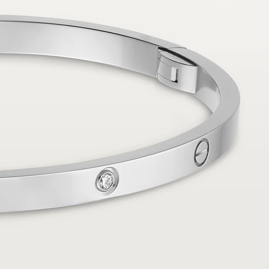 Cartier - Love Bracelet, Six Diamonds-18ct White Gold - Round Brilliant Cut Diamonds-17cm- Brand New - Image 2 of 6