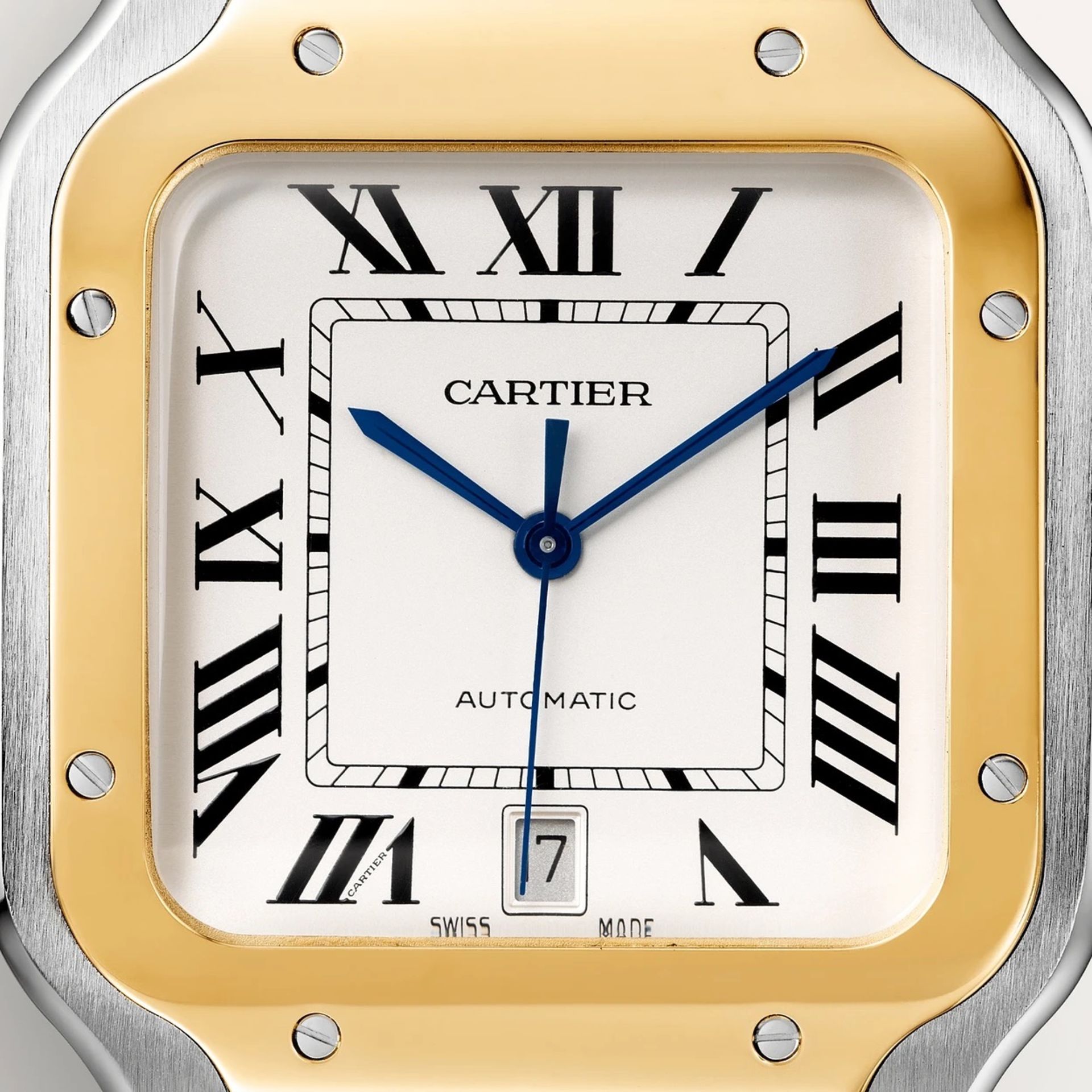 Cartier Santos De Cartier Large Model - Automatic Movement - Yellow Gold Stainless Steel White Dial - Image 3 of 12