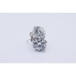 Round Brilliant Cut 5.14 Carat Diamond Earrings Set in 18kt White Gold - F Colour VVS2 Clarity - GIA