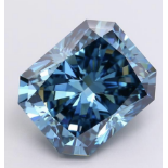 Radiant Cut Diamond Fancy Blue VS1 Clarity 5.73 Carat EX EX