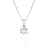 ** ON SALE ** Round Brilliant Cut Diamond 0.80 Carat D Colour VVS2 Clarity - Necklace Pendant