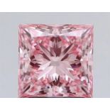** ON SALE ** Princess Cut Diamond Fancy Pink Colour VS1 Clarity 2.00 Carat EX EX