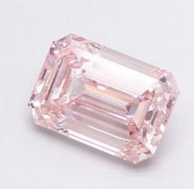 ** ON SALE ** Emerald Cut Diamond Fancy Pink Colour VS1 Clarity 2.10 Carat VG VG