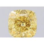 ** ON SALE ** Cushion Brilliant Cut Diamond Fancy Yellow Colour VS1 Clarity 1.50 Carat EX EX