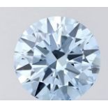 Round Brilliant Cut Diamond Fancy Blue Colour VS1 Clarity 2.00 Carat EX EX