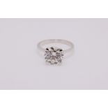 ** ON SALE **Round Brilliant Cut 3.05 Carat Solitaire 18Kt White Gold Diamond Ring