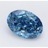 **ON SALE** Oval Cut Diamond Fancy Blue Colour VVS2 Clarity 5.22 Carat EX EX - LG595379728 - IGI