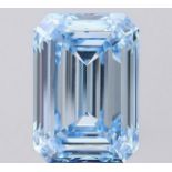 Emerald Cut Diamond Fancy Blue Colour VS2 Clarity 5.42 Carat EX EX - LG576360500 - IGI