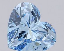 Heart Cut Diamond Fancy Blue Colour VS2 Clarity 1.80 Carat EX EX - LG595384980 - IGI