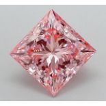 ** ON SALE ** Princess Cut Diamond Fancy Pink Colour VVS2 Clarity 2.00 Carat EX EX - LG582358425