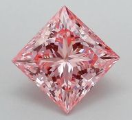 ** ON SALE ** Princess Cut Diamond Fancy Pink Colour VVS2 Clarity 2.00 Carat EX EX - LG582358425