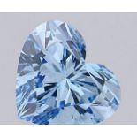 Heart Cut Diamond Fancy Blue Colour VS2 Clarity 1.80 Carat EX EX - LG595384980 - IGI