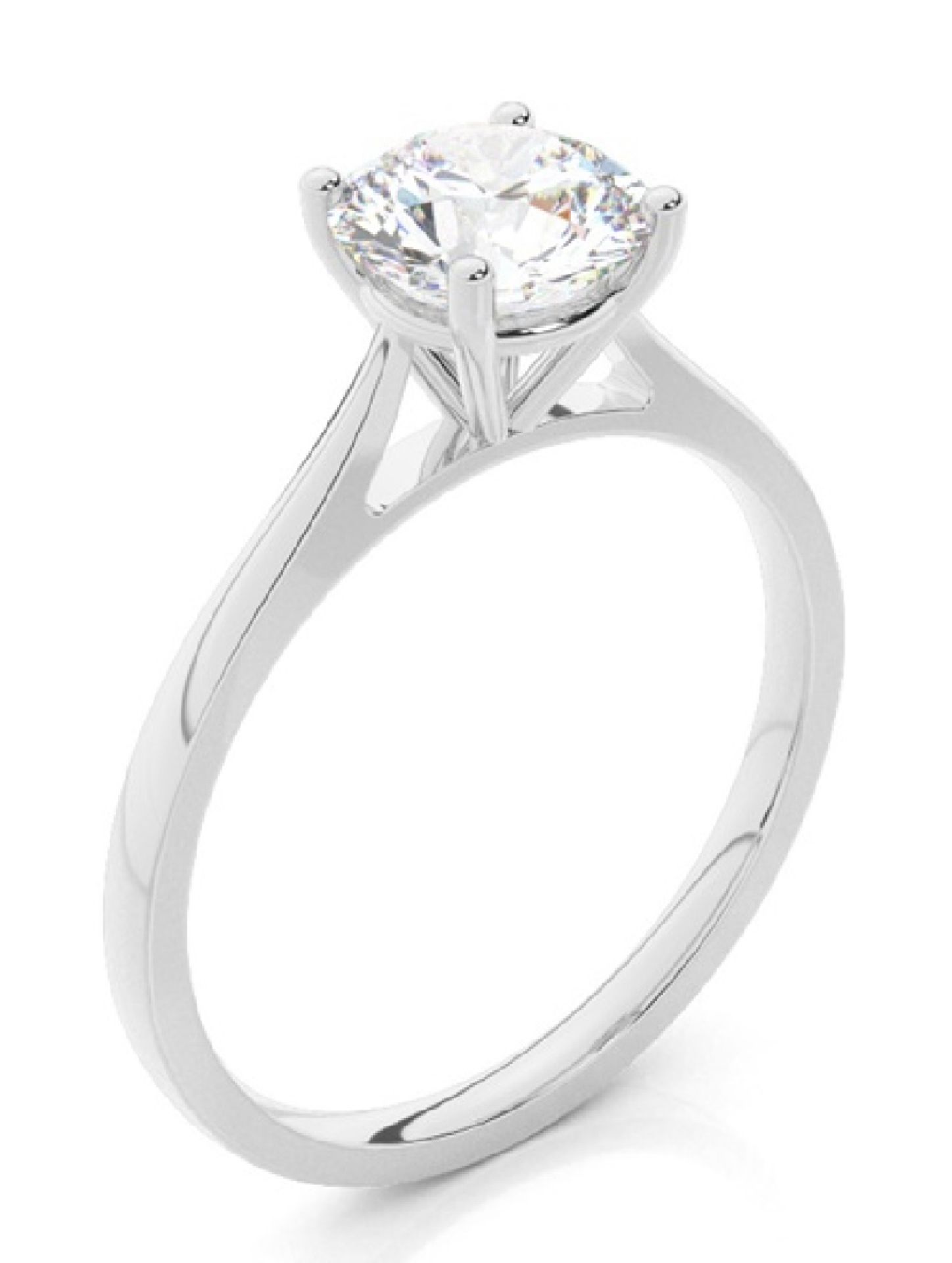 Round Brilliant Cut Natural Diamond Ring 1.00 Carat H Colour VS2 Clarity EX GD - IGI - Bild 2 aus 4