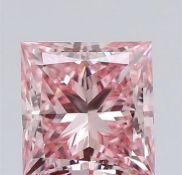** ON SALE ** Princess Cut Diamond Fancy Intense Pink Colour VS1 Clarity 2.01 Carat EX EX