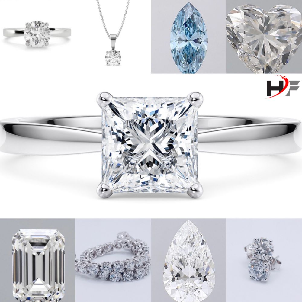 ** Diamond & Jewellery Event ** Emerald Cut Natural Diamond H Colour  IF  ' Internally Flawless ' Clarity - Heart Cut Natural Diamond D VS1 **