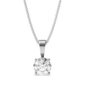 Round Brilliant Cut Diamond 1.00 Carat D Colour VVS2 Clarity - Necklace Pendant - 18kt White Gold