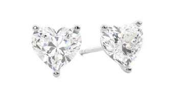 **ON SALE** Heart Cut 2.41 Carat Natural Diamond Earrings Set in 18kt White Gold - D/F Colour VS