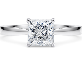 Princess Cut Natural Diamond Ring 1.00 Carat H Colour VS2 Clarity EX EX - IGI