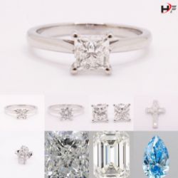 Diamond And Jewellery Event - 7.07 Carat Emerald Cut Diamond E VVS2 - Round Brilliant Cut Natural Diamond 1.00 Carat H VS2 Platinum Ring