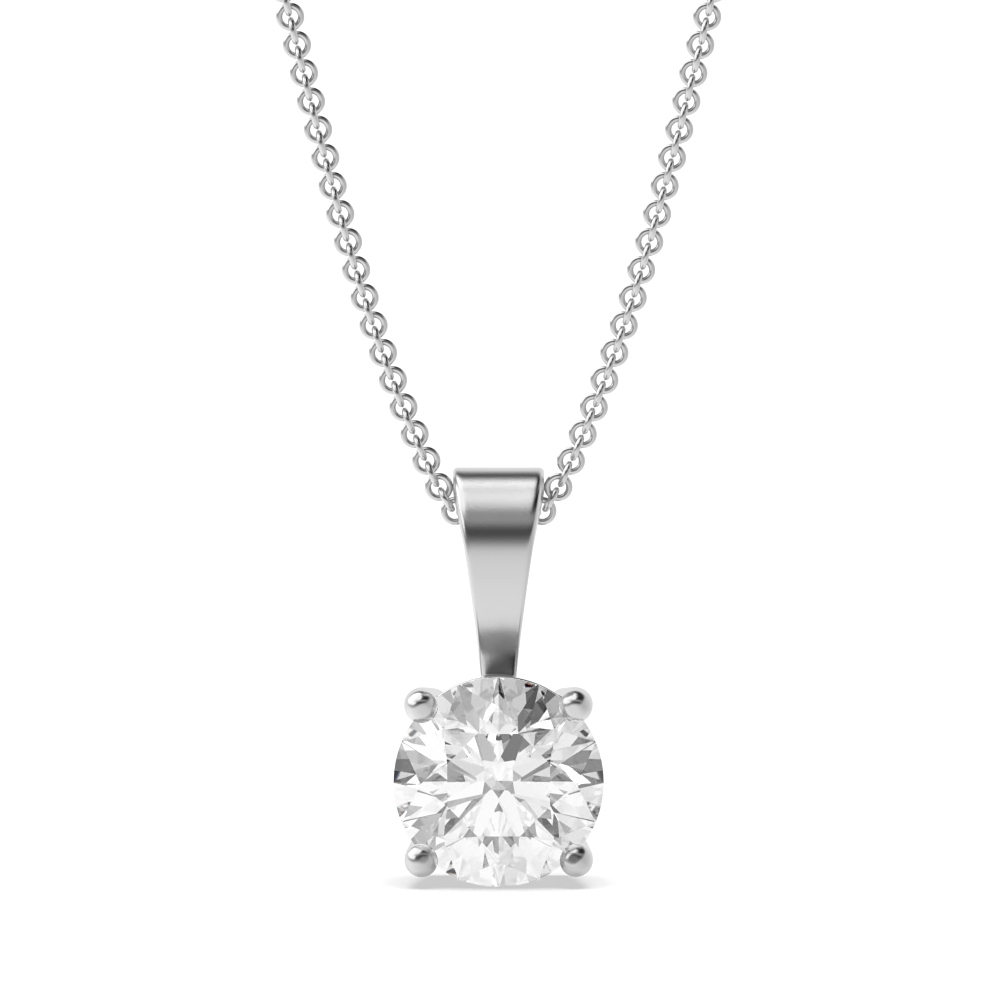 Round Brilliant Cut Diamond 1.10 Carat F Colour VVS2 Clarity - Necklace Pendant - 18kt White Gold