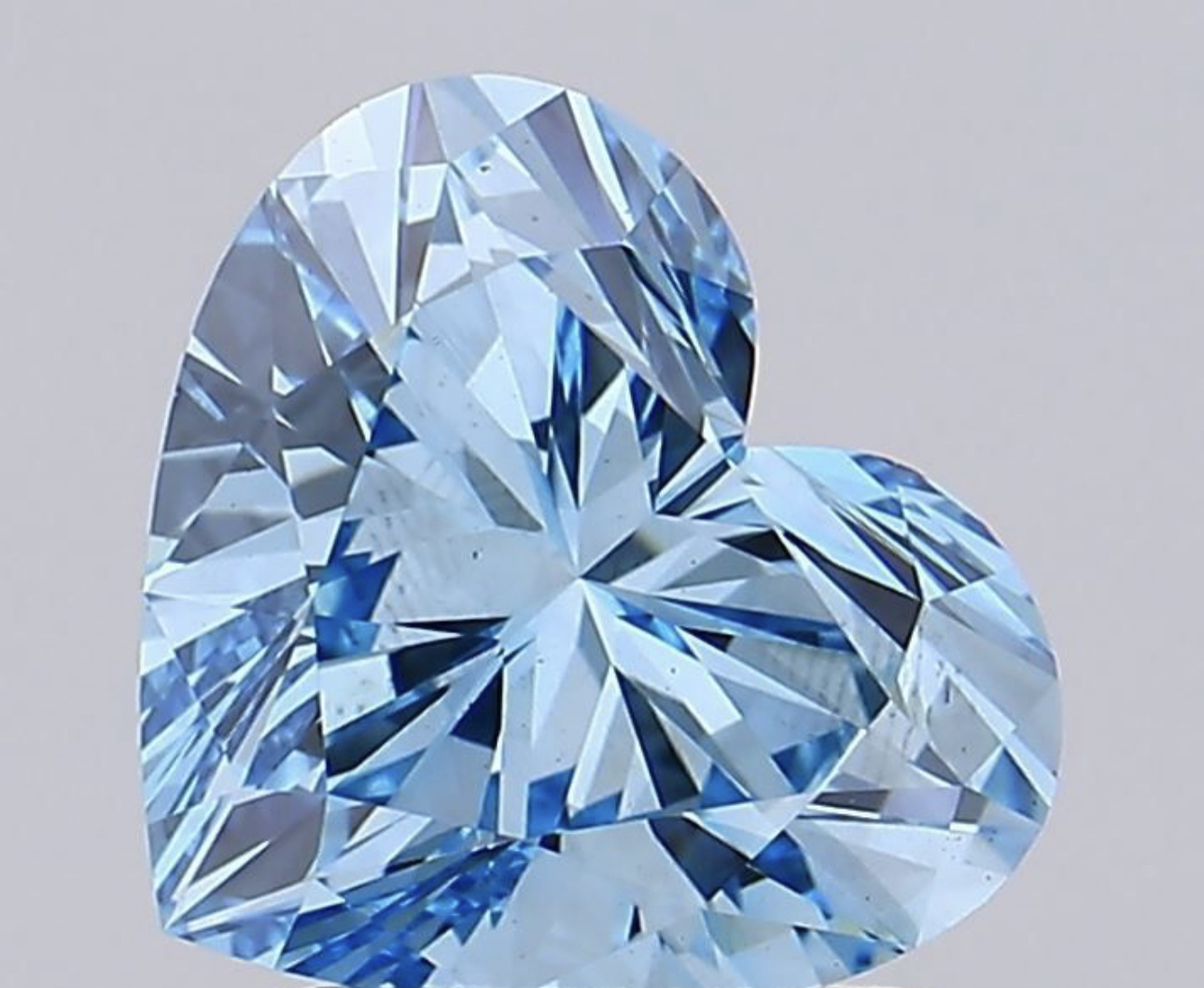 Heart Cut Diamond Fancy Blue Colour VS2 Clarity 1.80 Carat EX EX - LG595384980 - IGI