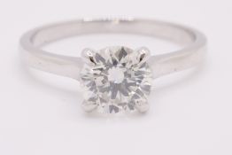 Round Brilliant Cut Natural Diamond Ring 1.09 Carat I Colour SI2 Clarity EX EX EX - GIA