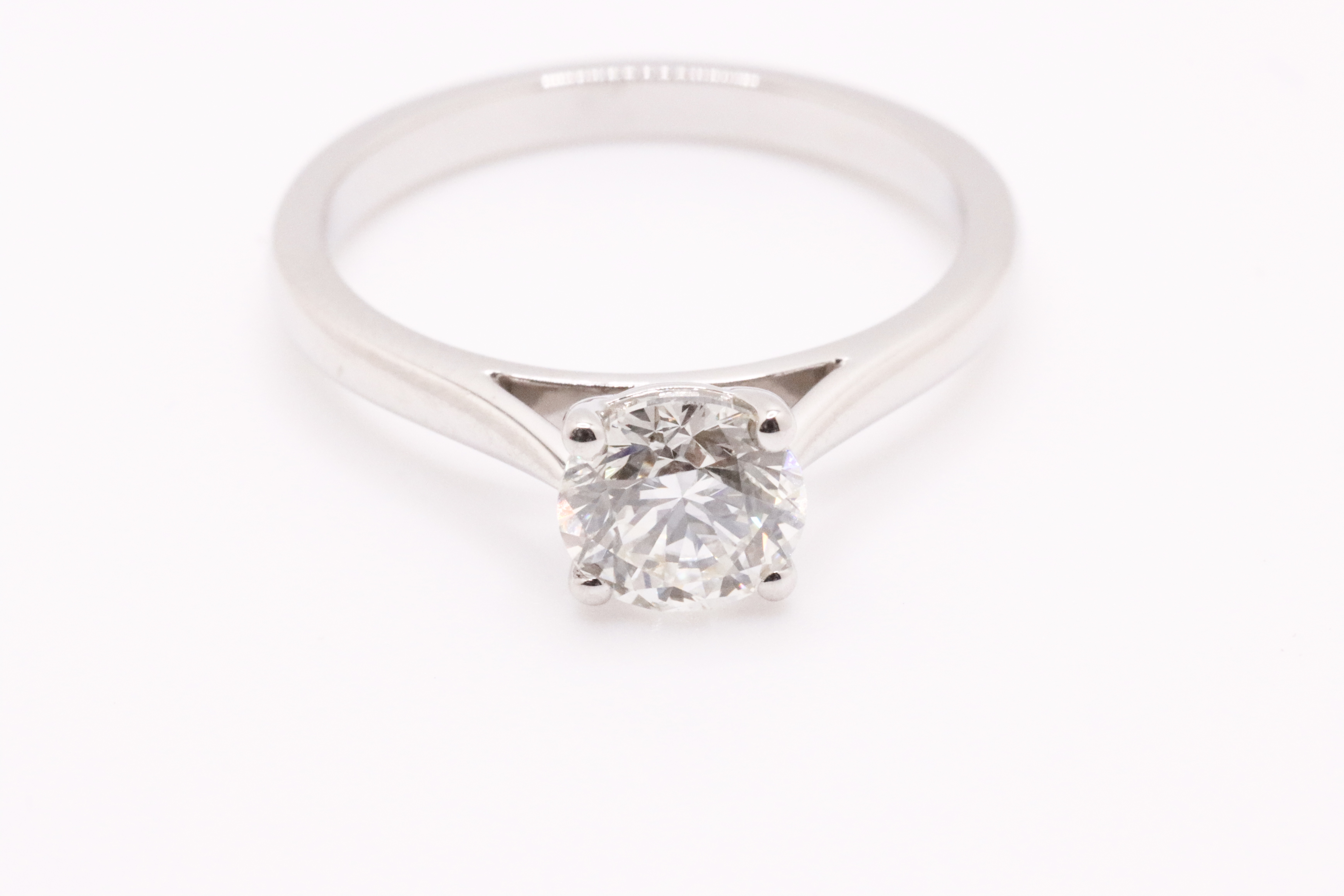 Round Brilliant Cut Natural Diamond Platinum Ring 1.00 Carat H Colour VS2 Clarity EX VG - IGI - Image 8 of 12