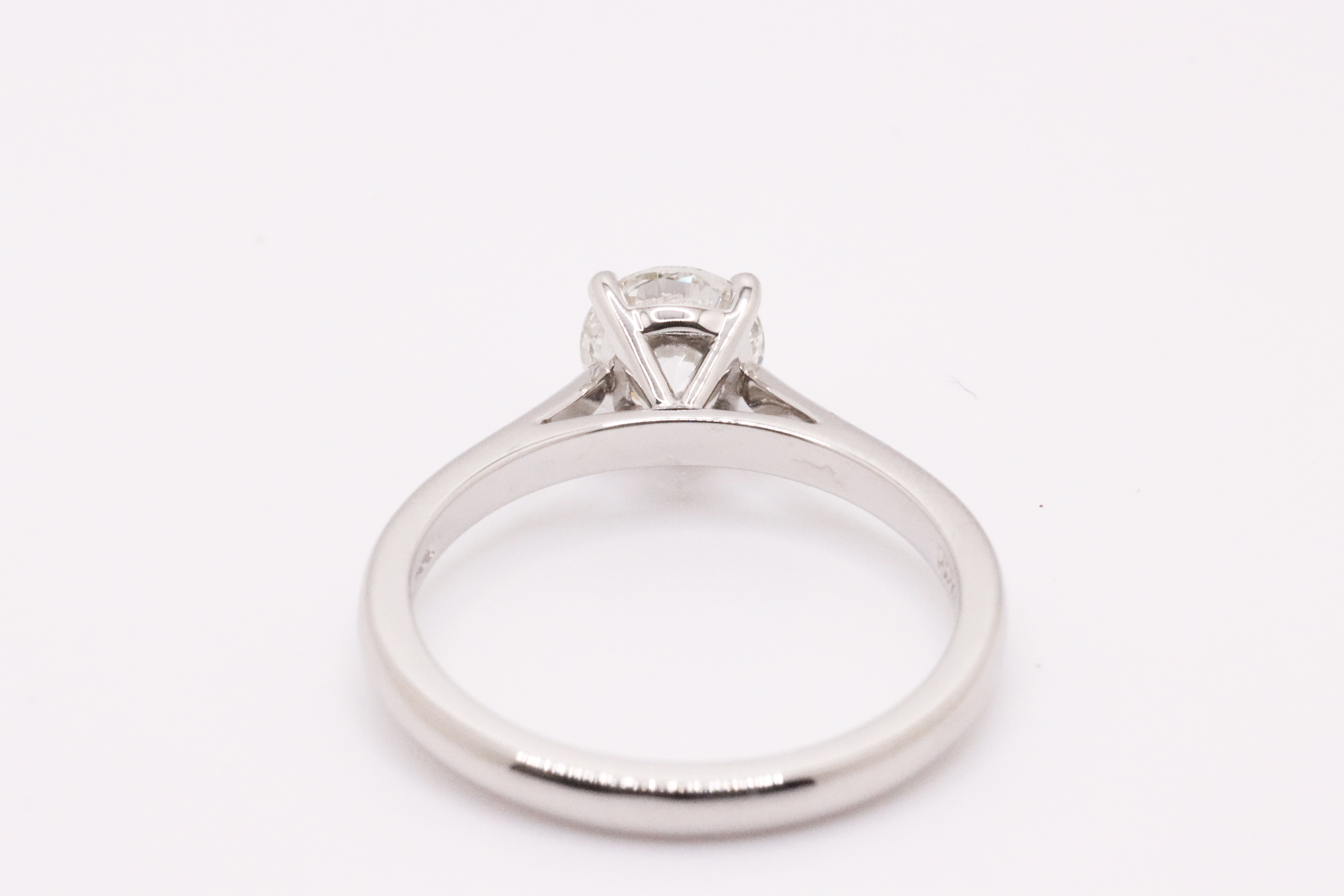Round Brilliant Cut Natural Diamond Platinum Ring 1.00 Carat H Colour VS2 Clarity EX VG - IGI - Image 6 of 12