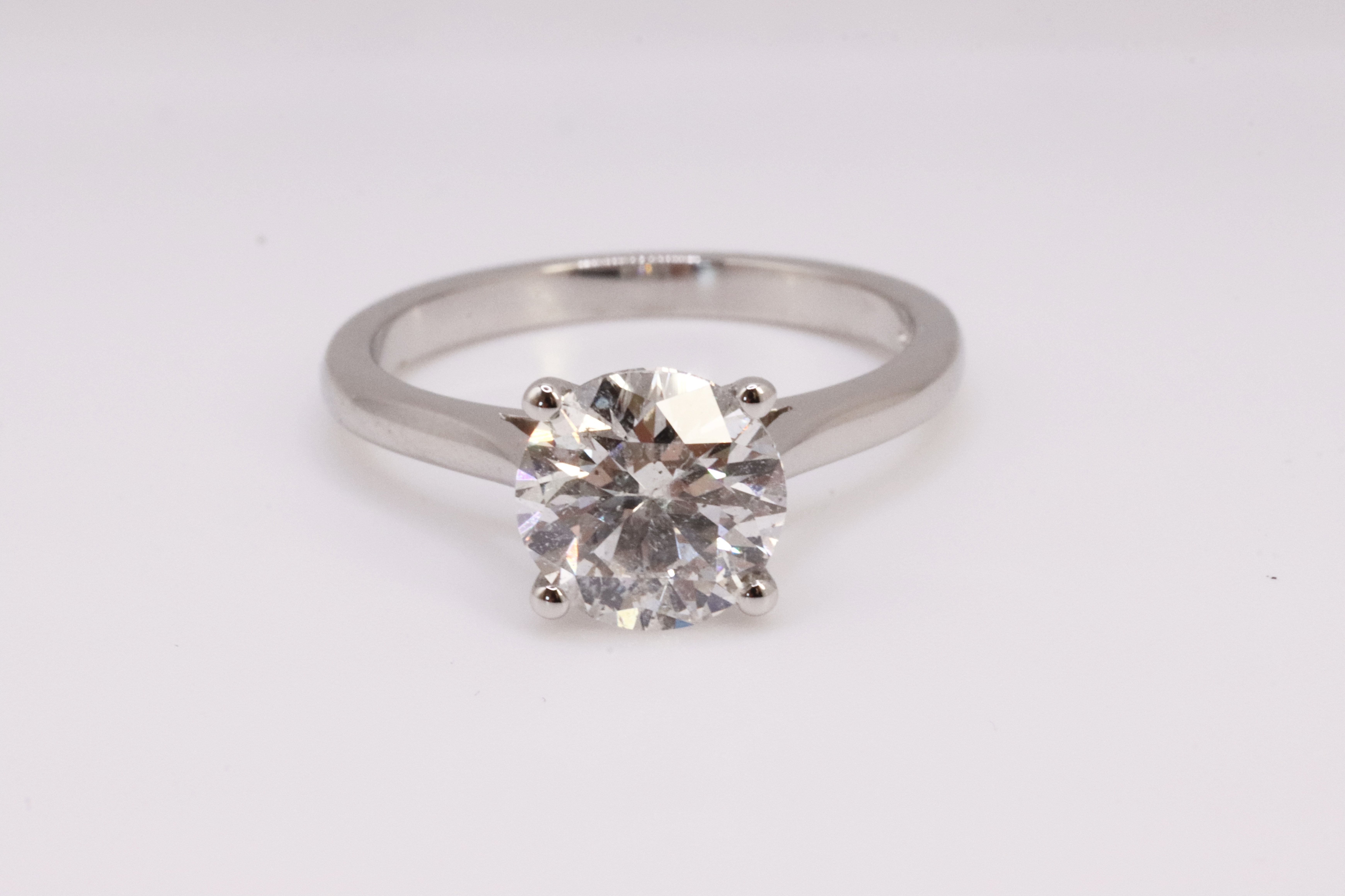 ** ON SALE ** Round Brilliant Cut Natural Diamond 2.00 Carat Colour D Clarity VS2 Platinum Ring- DGI - Image 2 of 8