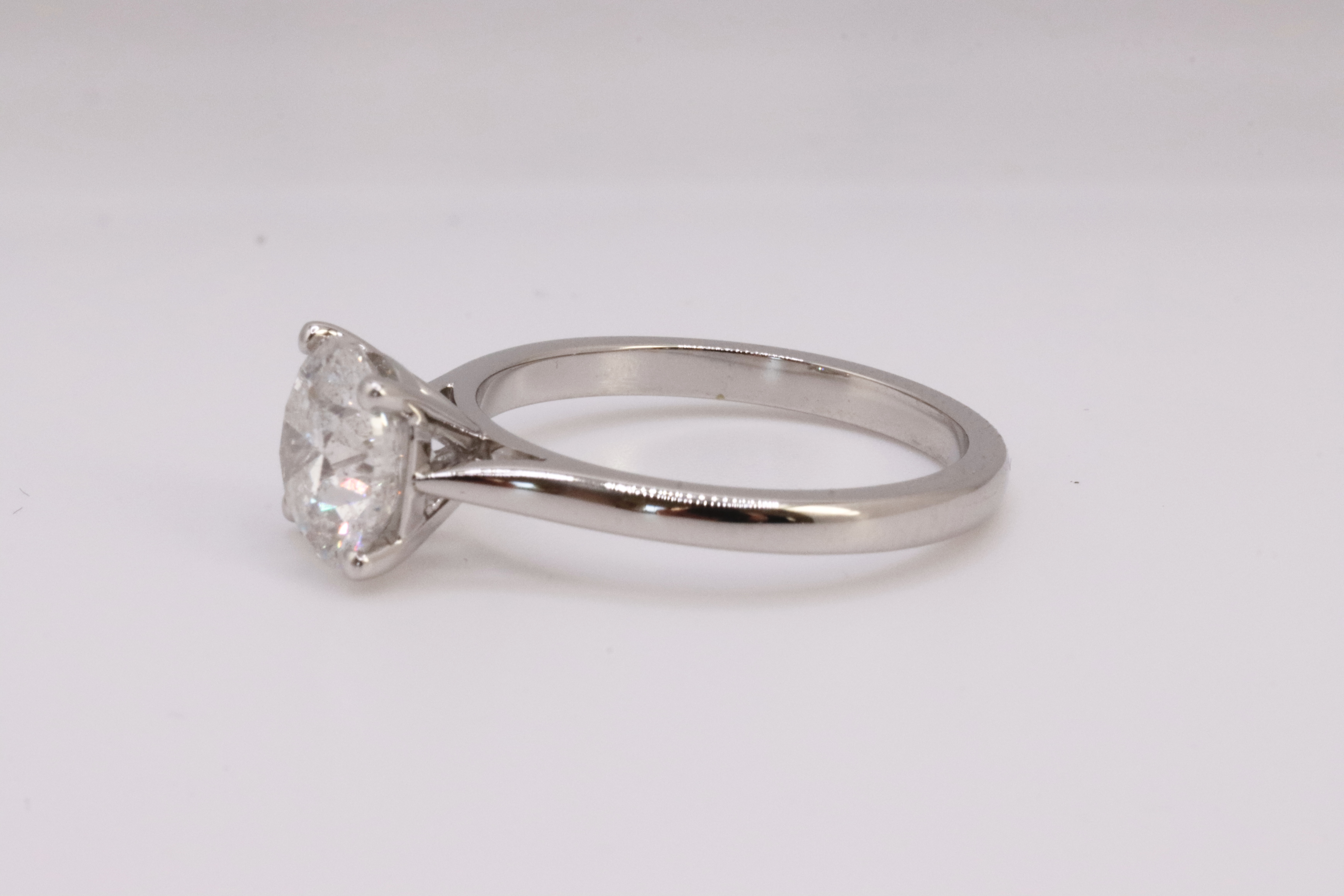 ** ON SALE ** Round Brilliant Cut Natural Diamond 2.00 Carat Colour D Clarity VS2 Platinum Ring- DGI - Image 7 of 8