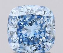 ** ON SALE ** Cushion Brilliant Cut Diamond Fancy Blue VVS2 Clarity 1.51 Carat EX EX - LG581313665