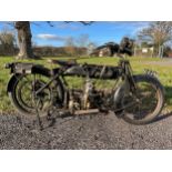 Humber 500 flat tank twin motorcycle. 1917. Very original and unrestored. Believe to be one of